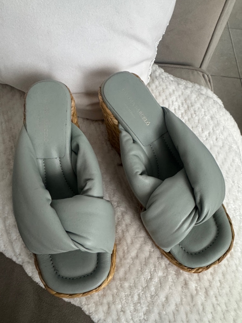 Paloma Barceló Sage Knot Espadrille Wedge Slides
